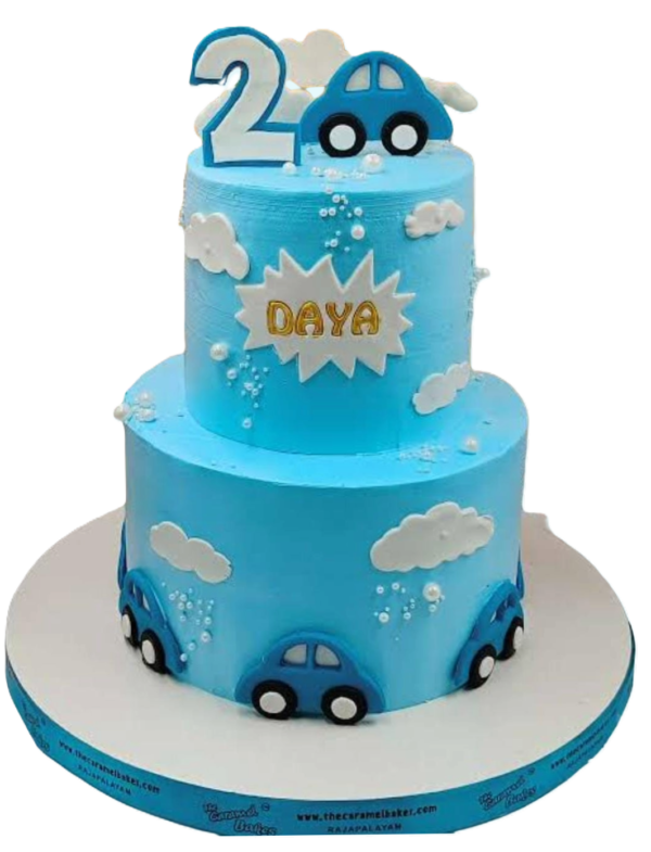 Dreamy Blue Racer Birthday Cake